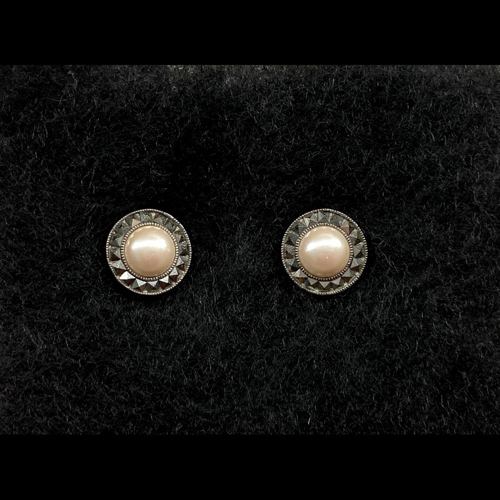 Pearl snd marcasite earrings